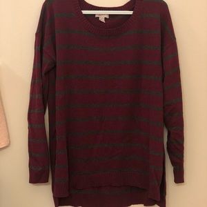 Maroon & Gray Oversized Sweater